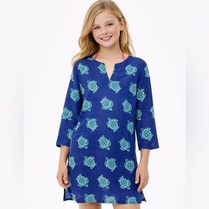 KikiSol Swim Tunic with Teal Turtle Print